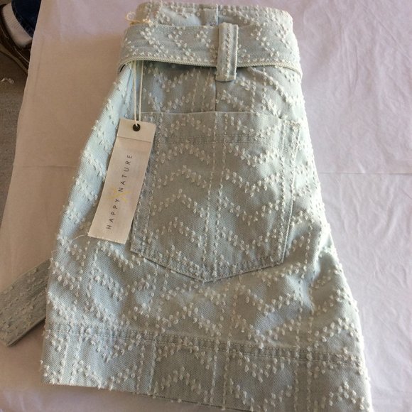 Happy Nature Light Blue Denim Eyelet Short 138E - Picture 5 of 8
